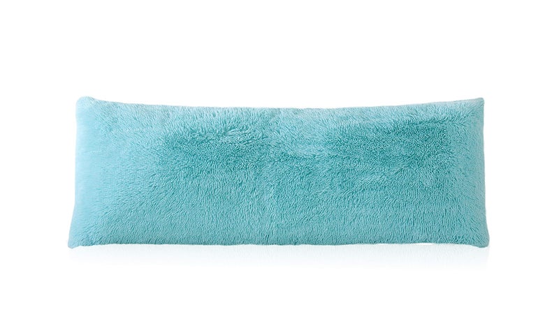 Reafort Luxury Long Hair, PV Fur, Faux Fur Body Pillow Cover/Case 21inx54in with Hidden Zipper Closure (Aqua, Body) - Image 3